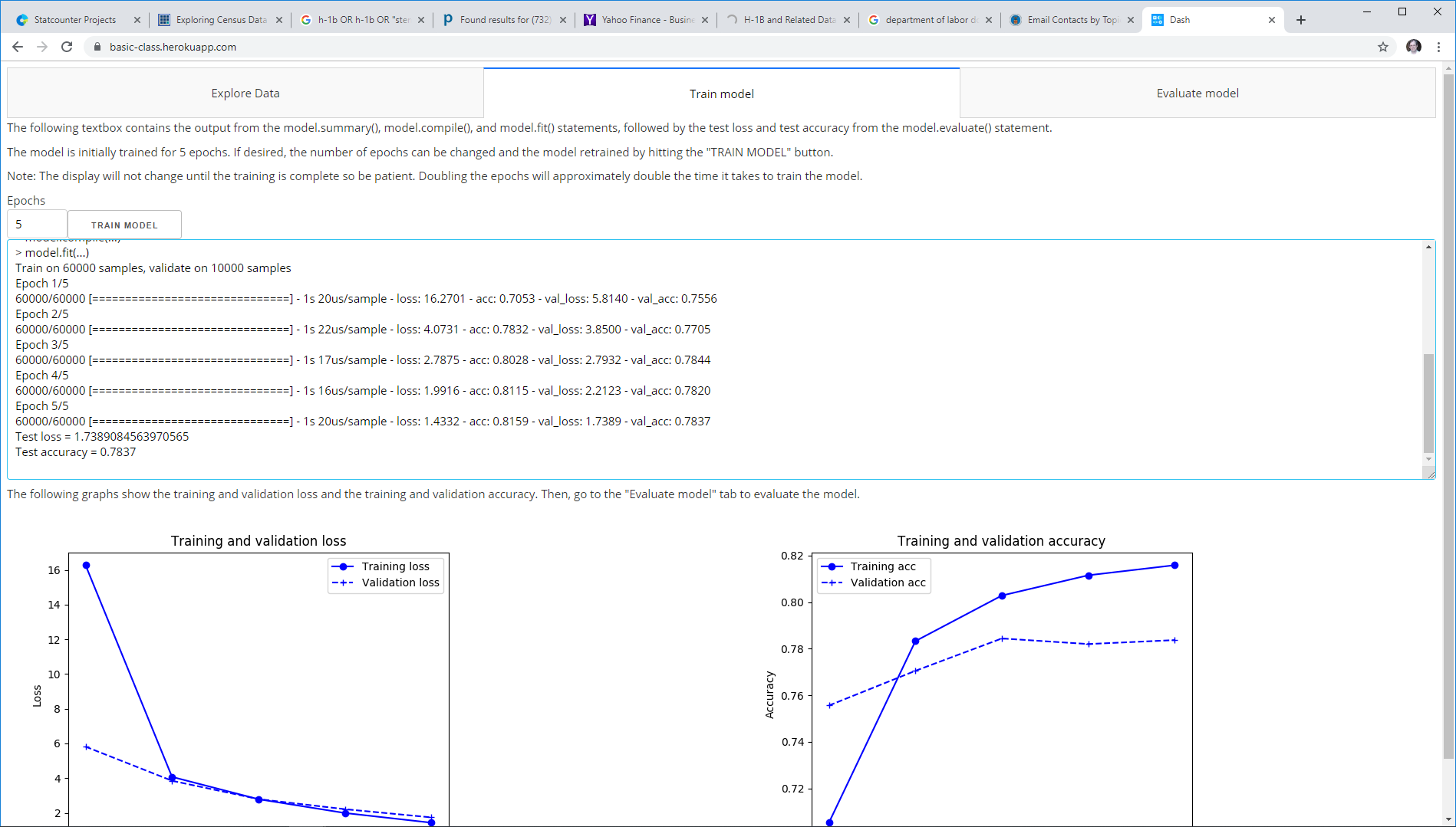 Making Tensorflow Basic Classification example interactive using Dash by Plotly